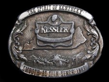 MI23137 VINTAGE 1993  KESSLER SMOOTH AS SILK SINCE 1888  BOOZE BELT BUCKLE