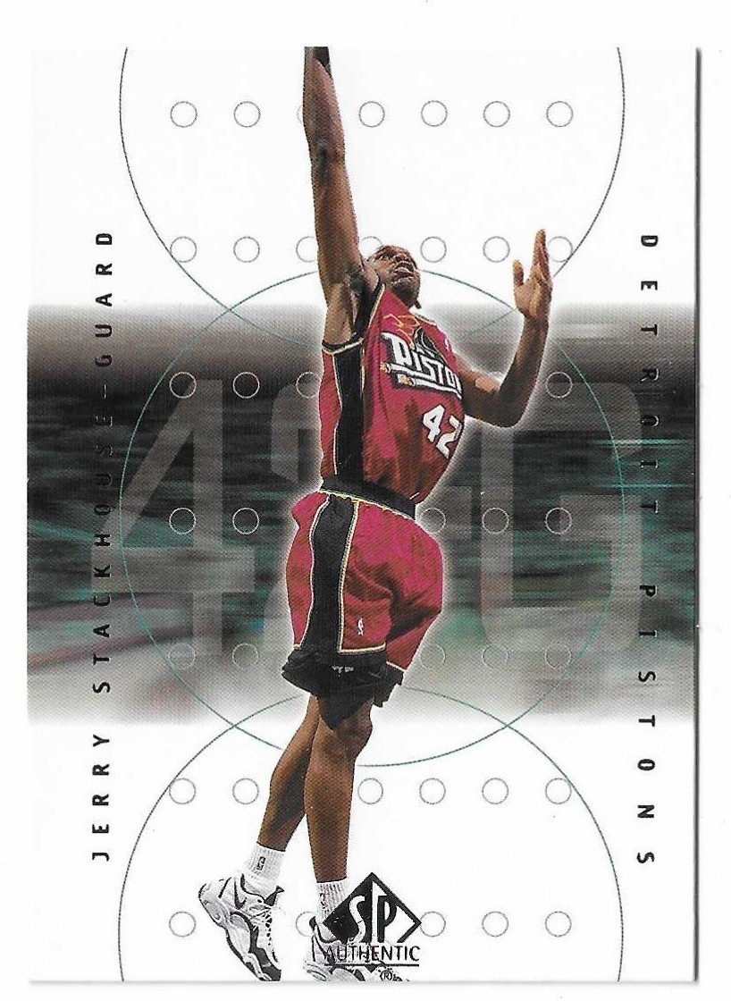 2000-01 SP Authentic Basketball Jerry Stackhouse Card #22 Detroit Pistons
