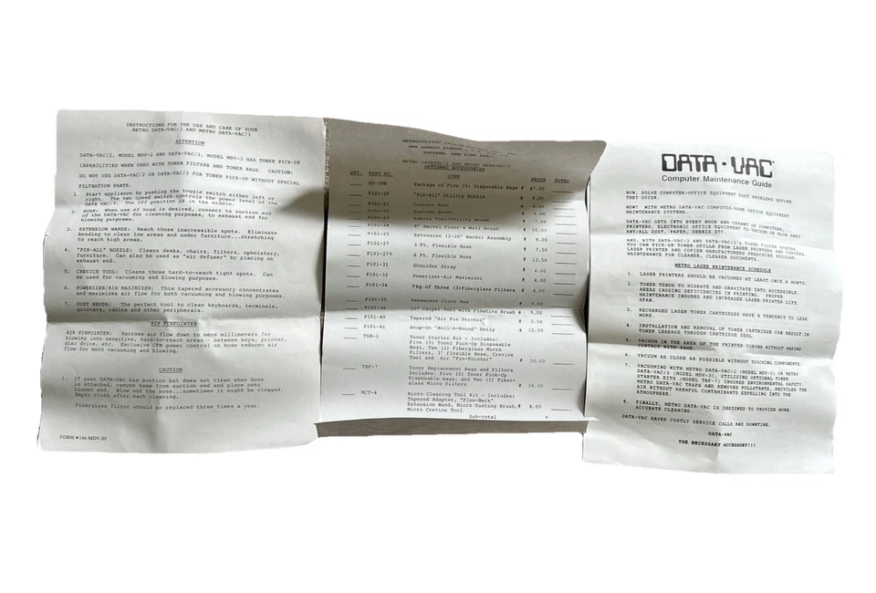 Aspirador de pó eletrônico Metro DataVac 3 Pro MDV-3 com acessórios e estojo de viagem - Imagem 3 de 4