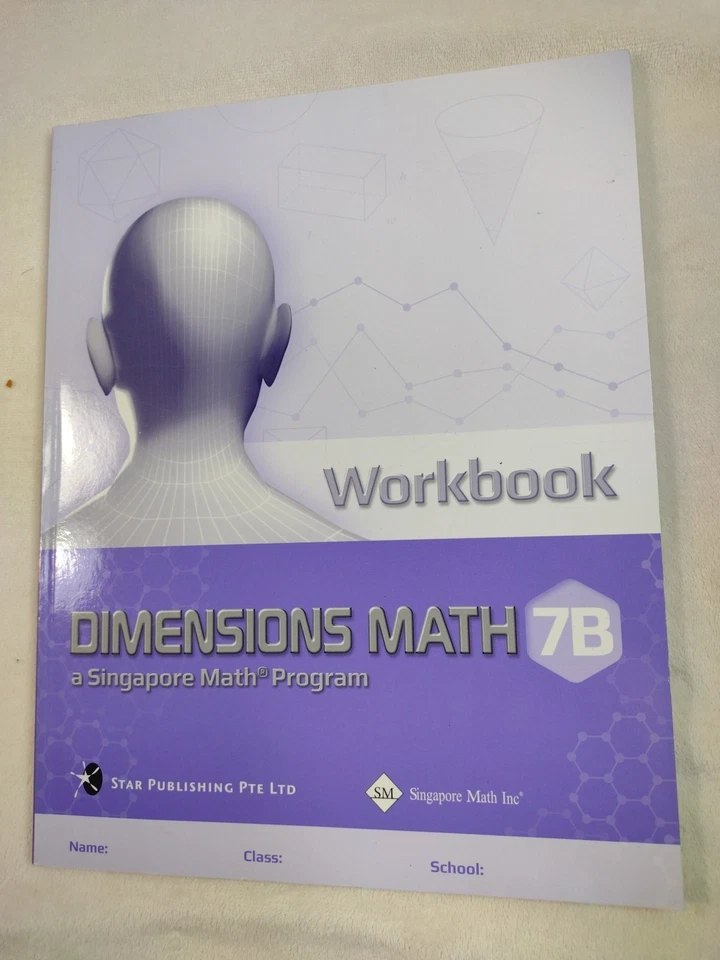 Dimensions Math 7A 7B Workbooks Singapore Math Homeschooling Book Set 2 Grade 7 - Image 3 of 4