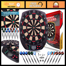 Electronic Soft Tip Dart Board Set with LCD Display, 12 Darts 100 Tips, Power