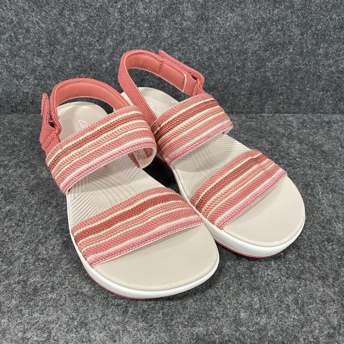 CLARKS Arla sandali da passeggio donna taglia 8 rosa bianco