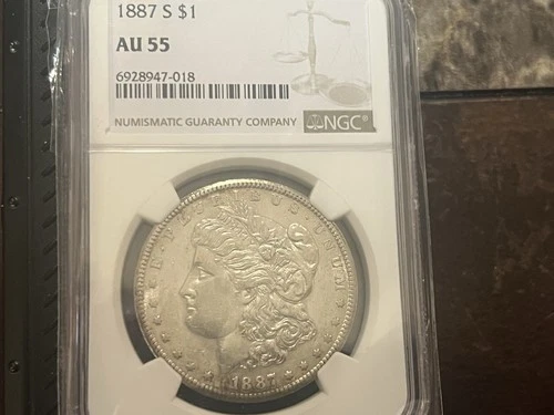 1887-S Morgan Silver Dollar NGC AU55 Circulated Business Strike $1 6928947-018