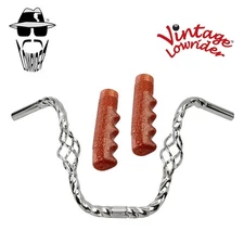 Lowrider Cage Twisted 11" 25.4 Handlebar Chrome 120 Grips Sparkle/Brown