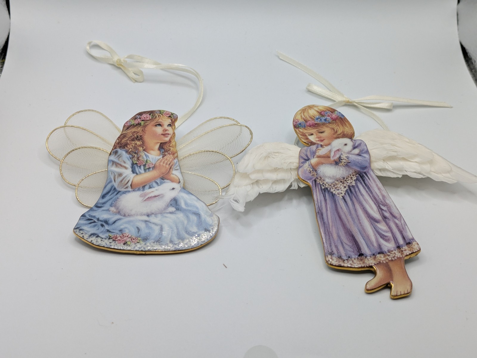 Bradford Exchange Heavens Little Angels Ornament Set Christmas 2 Pc Numbered