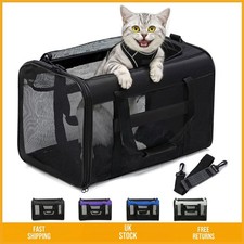 Airline Approved Pet Carrier Bag Soft-Sided, Breathable, Black, Medium