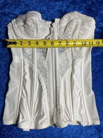 Vintage JCPenney Adonna Bra 34c White Corset Padded Underwire Bustier *Flaw*