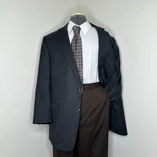 Hart Schaffner Marx Mens 44R 2XL Blazer Sport Coat Suit Jacket Gray 2 Button USA