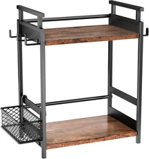 2 Tier Coffee Bar Organizer for Home Office, Spice Rack for Countertop, Kitchen 