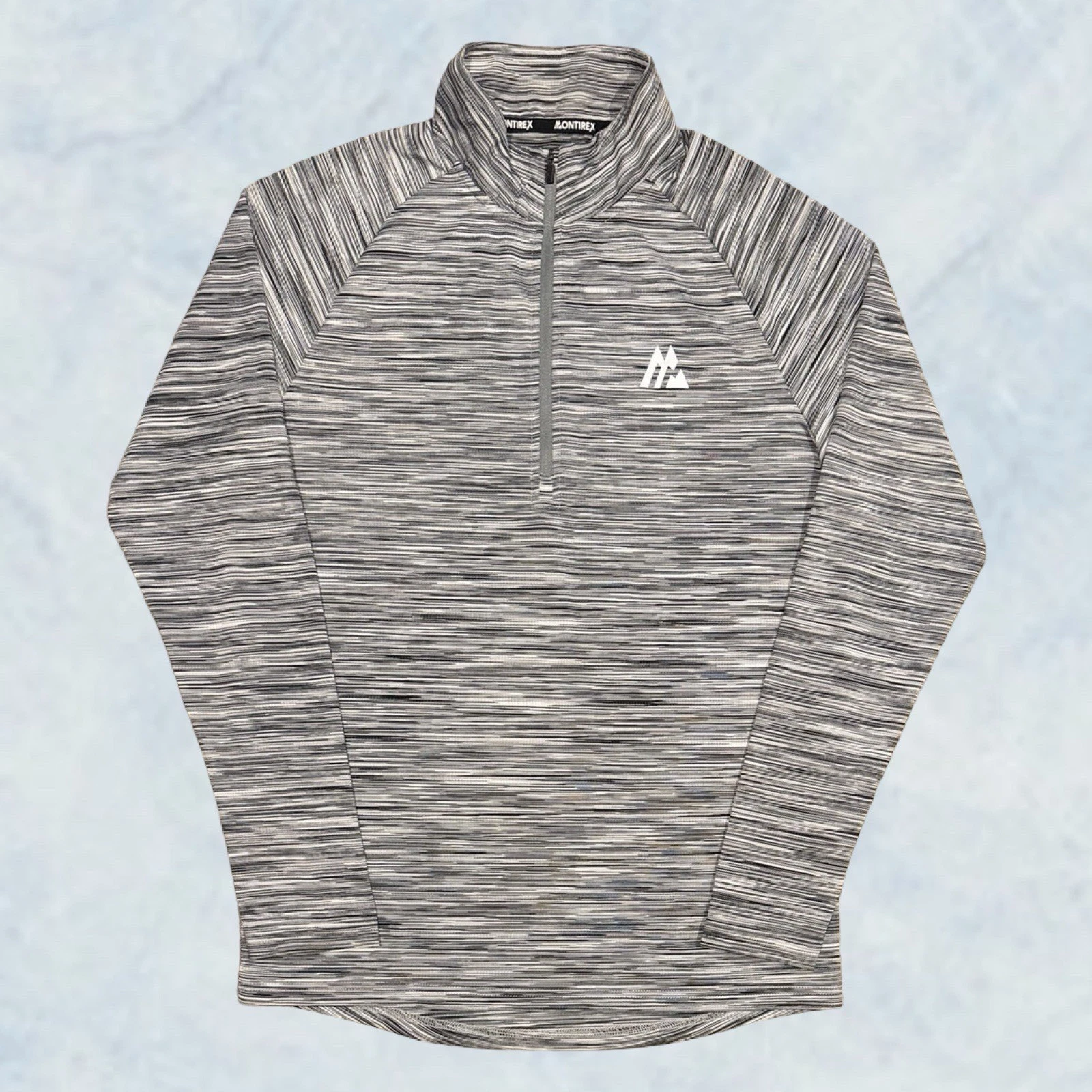 Mens Grey Montirex Trail 1/4 Zip Top - Running Gym Active Size Medium (M) U57