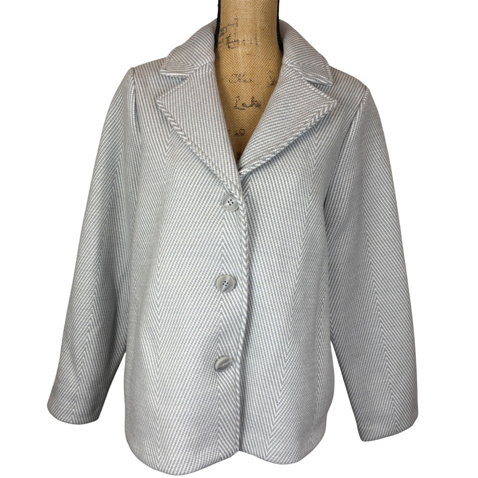 3 Button Front NWT Joie Herringbone Short Pea Coat 3 Button Front Wool Blend Gray ...
