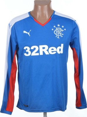 RANGERS 2015/2016 HOME FOOTBALL SHIRT PUMA SIZE S ADULT LONG SLEEVE