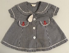 Girl s Baby Togs Blue And White Seersucker Nautical Themed Vintage Dress Size 2T
