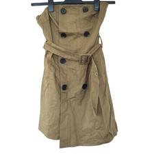 Pretty Little Thing Petite Khaki Bandeau Trench Dress UK 8 New With Tags Belted