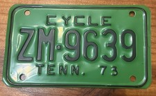 NOS 1973 RARE Tennessee License Plate Embossed Motor Steel New-Vintage TN Tag