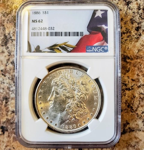 1886 $1 MS62 Silver Morgan Dollar Philadelphia Mint