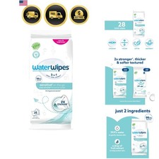 Sensitive On The Go Wipes, 3-In-1 Cleans, Cares, Protects, 99.9 Water, Unsc...