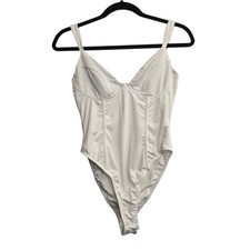 Princess Polly White Corset Bodysuit US 6 Minimalist Chic Clean Girl Going Out