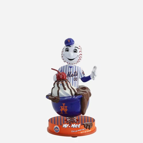 Mr. Met New York Mets Ice Cream Helmet Mini Bobblehead MLB