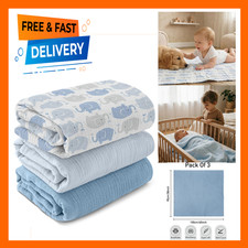 Muslin Swaddle Blankets for Newborns Large 40x38 Inches Breathable Cotton Baby