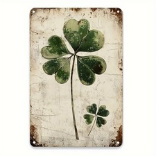 St Patricks Day Gift Metal Sign Vintage 5 Leaf Clover Design For Friends Decor