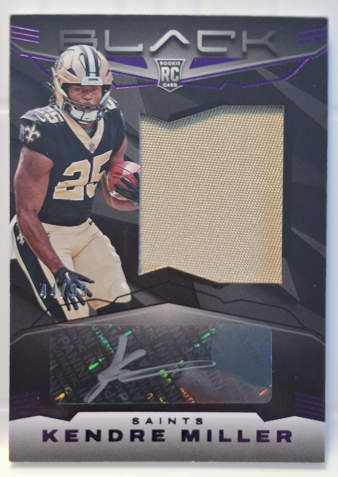 Kendre Miller Panini Black #224 Autograph Patch Royal