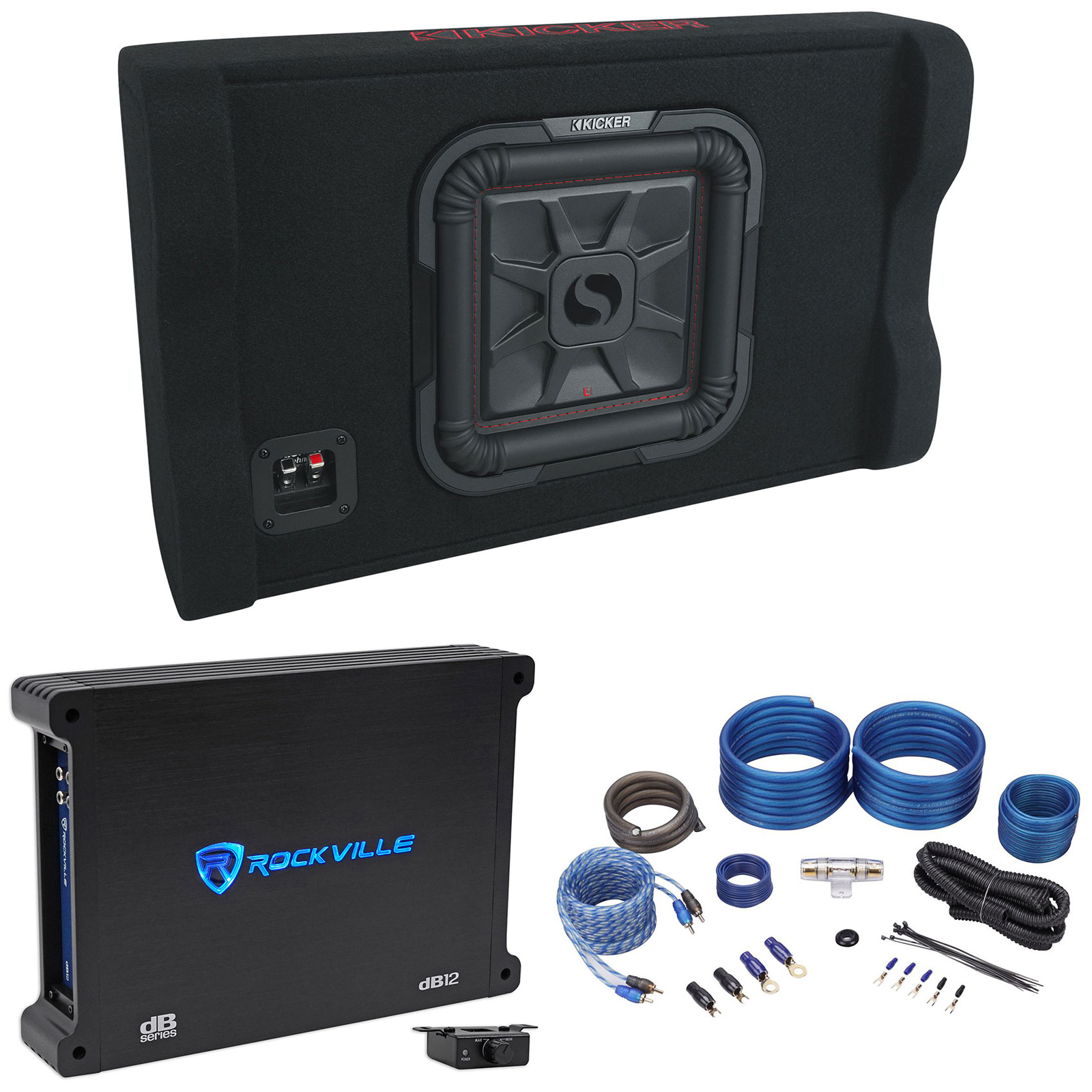 Kicker 49L7TDF102 L7TDF 10 L7T SubwooferShallow Sub BoxMono AmplifierAmp Kit 72890₽