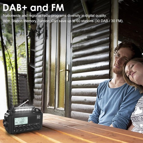 Tragbares Digitalradio Solar Kurbelradio mit 5000mAh Akku Notfallradio - Bild 8 von 11