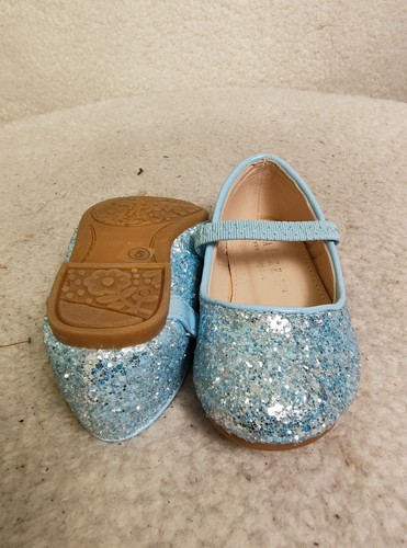 Kailee Baby Girls Flat 5M Blue Glitter Mary Jane Comfort Ballet Shoes - 第 10/20 張圖片
