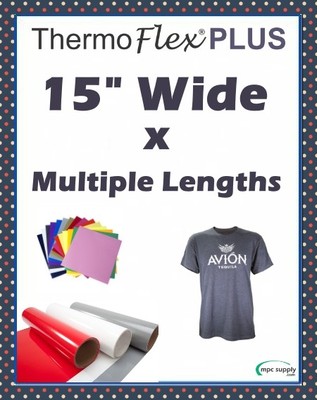 Thermoflex Plus Heat Transfer Vinyl (HTV) 15'' x 12'',1,3,5,&10 Yds - Easy Weeding