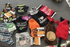 2 Pet Supplies DOG costume shirt XXS LITTLE DEVIL MUMMY SKULLS SPOOKY U pick 2