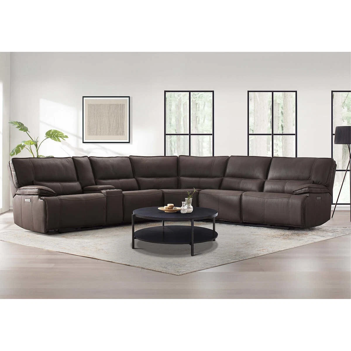 Black fabric reclining sectional sale