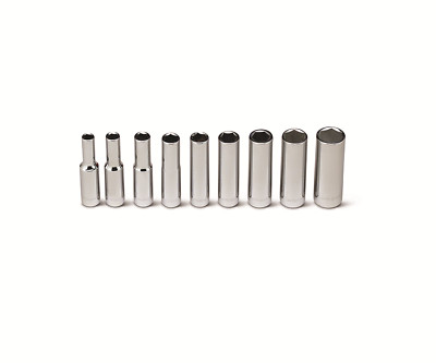 Wright Tool 6 Point Deep Socket Set 9 Piece 1/4'' Drive SAE 208