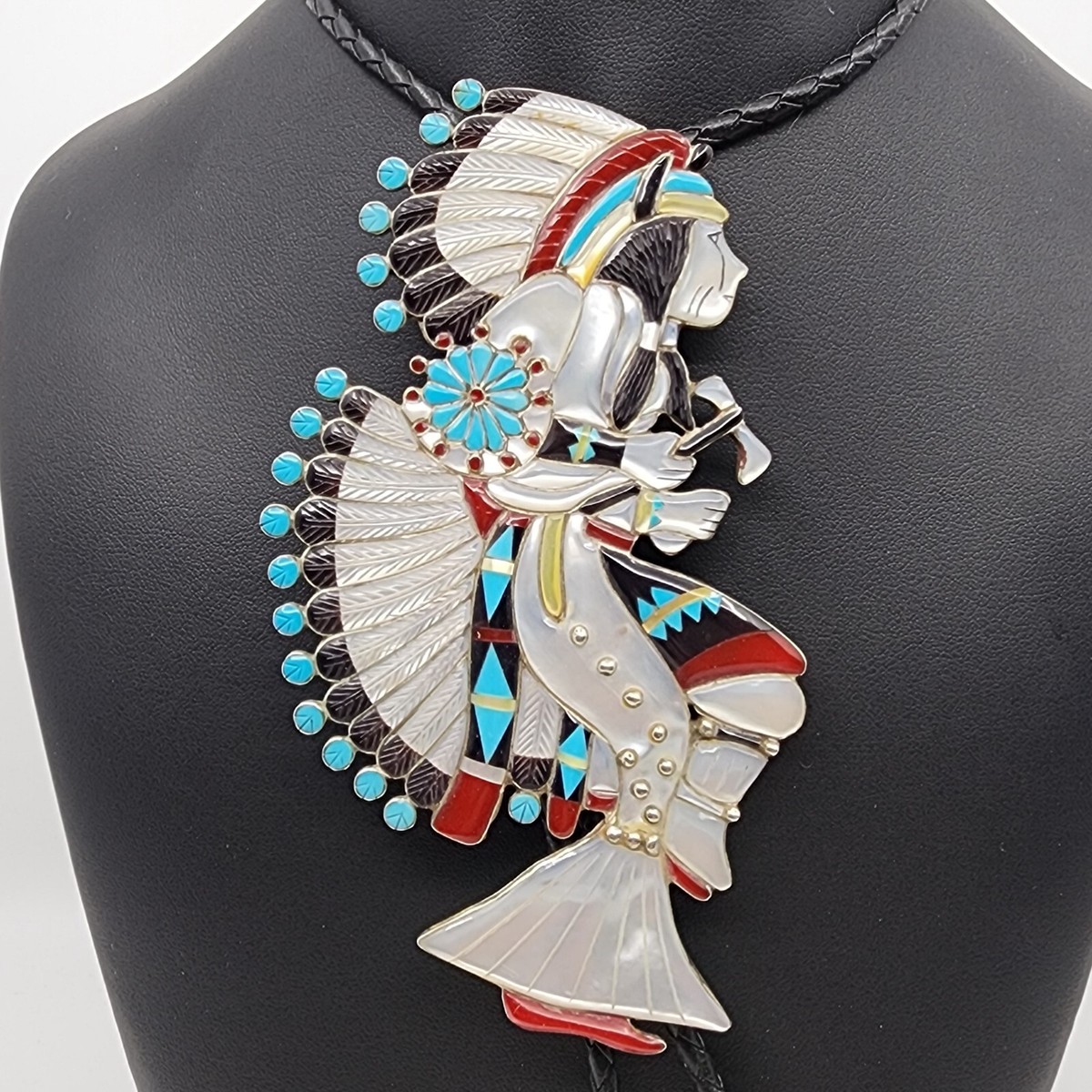 Unique Authentic Vintage Native American Zuni Turquoise Dancer Sterling Silver Pin Unique Authentic Vintage Native American Zuni Turquoise Dancer Sterling Silver Pin
