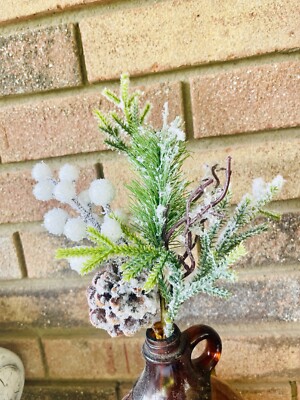 Flocked Berry Pine Pick, 12 