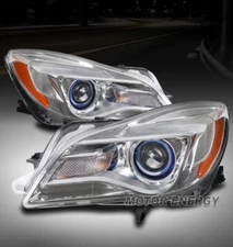 FOR 14-17 BUICK REGAL HALOGEN PROJECTOR HEADLIGHT HEADLAMP CHROME LEFT+RIGHT SET