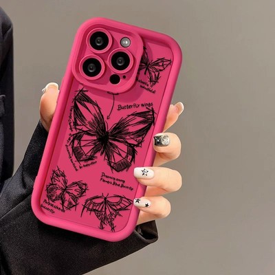 Personalized Phone Case For iPhone 16 Pro Max 15 14 13 12 11 8 Butterfly Cover