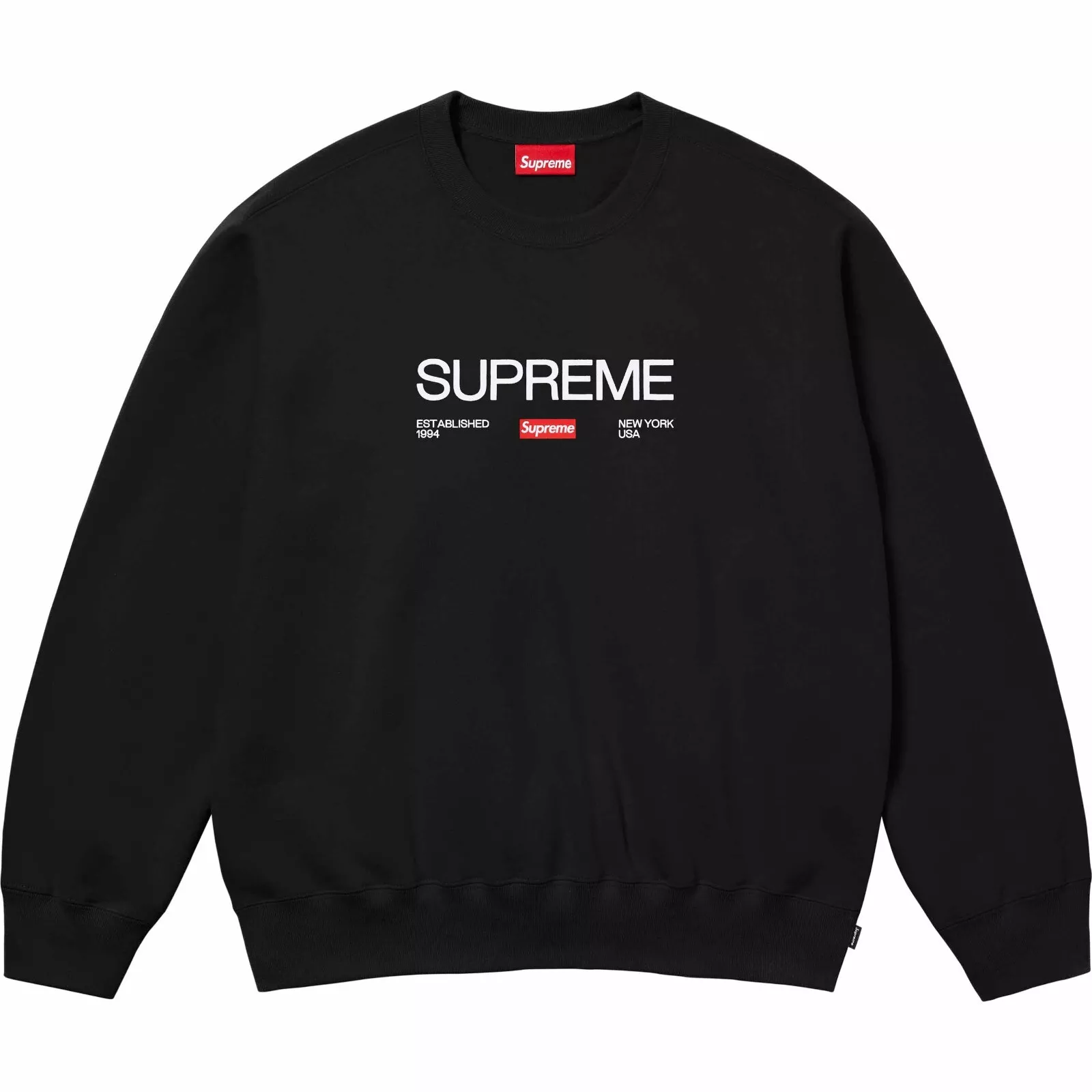 Col rond noir Supreme Established (taille S, Medium, Large)