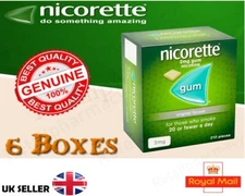 Nicorette Chewing Gum Original 2mg of 210 x 6 Boxes Expiry 2027