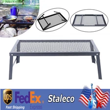 Foldable Camping Grill Fire Pit Grate Campfire Cooking Portable Stand Equipment