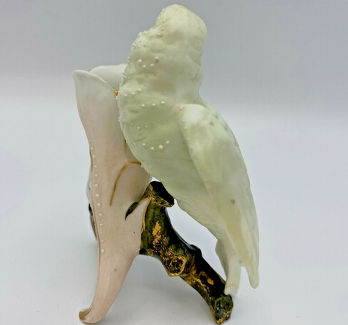 Porcelain Bird w/Flower Cup Beaded Figurine Numbered Incredible Detail! G413 - Picture 3 of 8