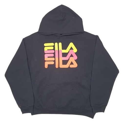 FILA Hoodie Spellout Jumper Sweatshirt Mens L