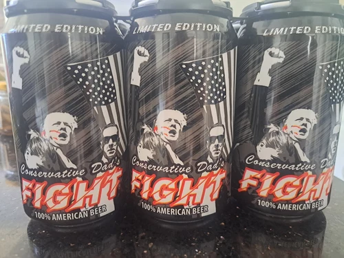 Trump's ''FIGHT FIGHT FIGHT'' EMPTY from bottom 6 PAK Beer Collectable