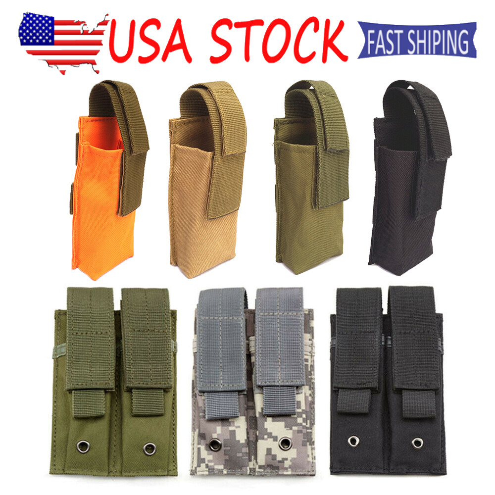 TACTICAL Molle Mag Pouch Single Double Magazine Holder Carrier Tactical Pouches-image