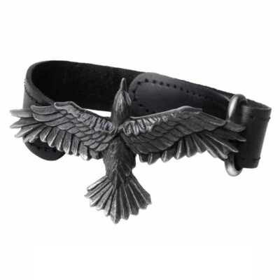 Armband Lederarmband Rabe Raven Raben Corax Gothic Black Consort ALCHEMY A109