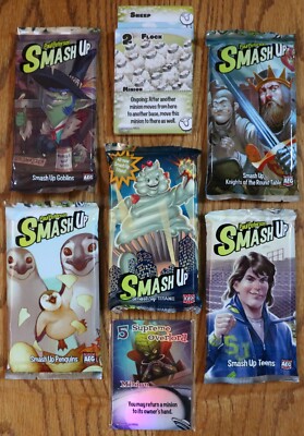 Smash Up Promo Titans Mini Expansion Factions Penguins Sheep Goblins AEG Games