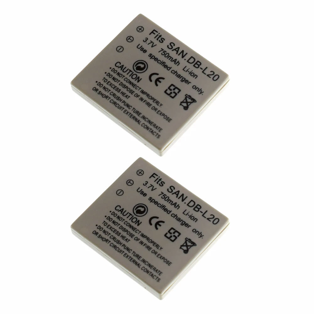 2X Battery for Sanyo Xacti DMX-C1 Xacti DMX-C4(D) Xacti DMX-C4(L) DMX-C5 DB-L20