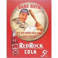 Babe Ruth Red Rock Cola 1939 Metal Sign Vintage Style Kitchen Decor 12 X 16 Babe Ruth Red Rock Cola 1939 Metal Sign Vintage Style Kitchen Decor 12 X 16