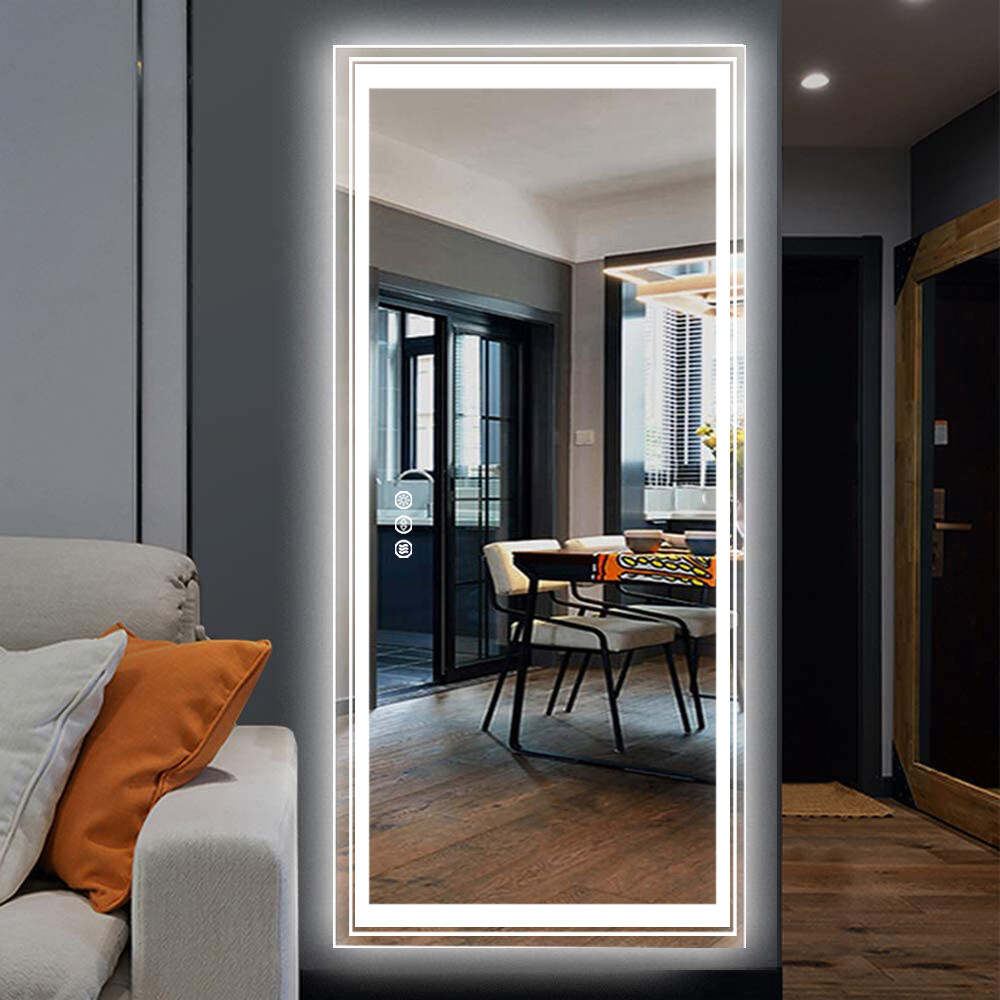 Jumbo LED Lighted Bathroom Mirror Touch Button Anti Fog Jumbo LED Lighted Bathroom Mirror Touch Button Anti Fog