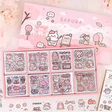 Doraking Waterproof Vinyl Transparent Flower Stickers, Kawaii Stickers for No...